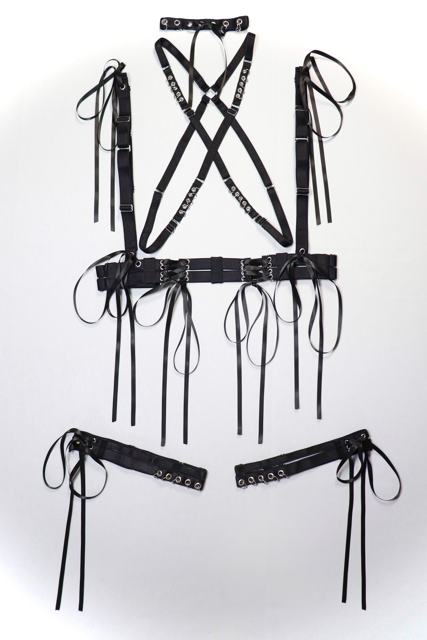 Garter with lacing and piercings