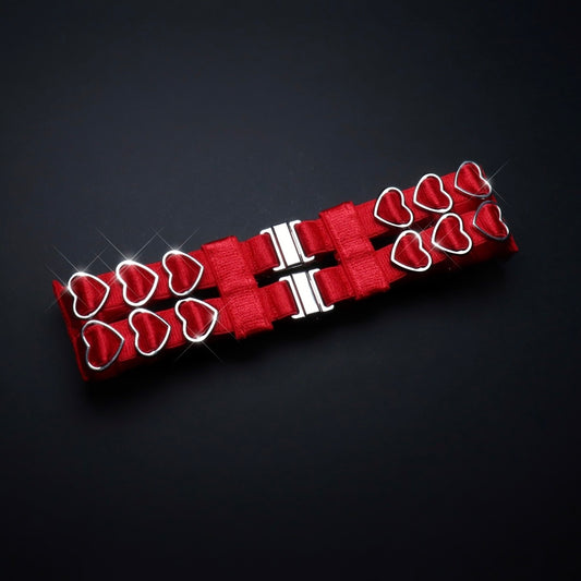 Two-row choker with hearts
