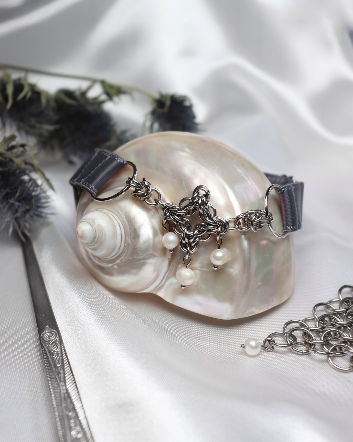 Choker à pendentif en cotte de maille