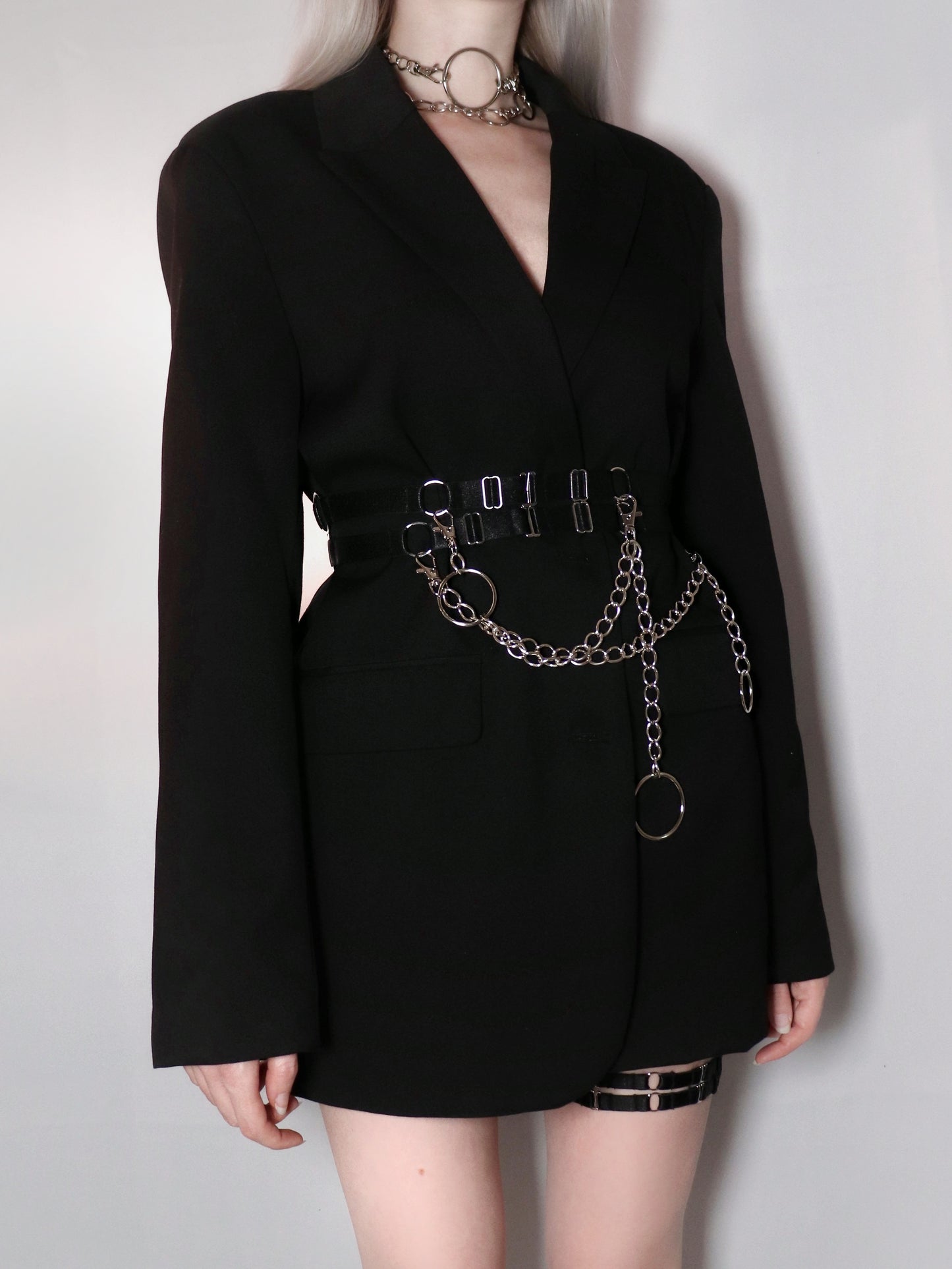 Double ceinture en élastique à chaines et O rings
