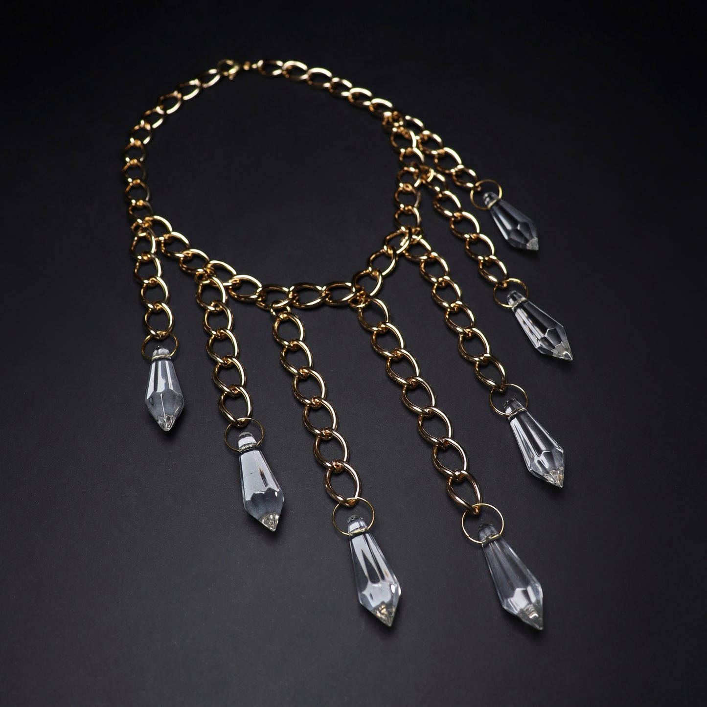 ✨ LIMITED EDITION ✨ Gold-colored glass pendant chain necklace