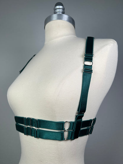 Multi-position harness - Forest green and silver