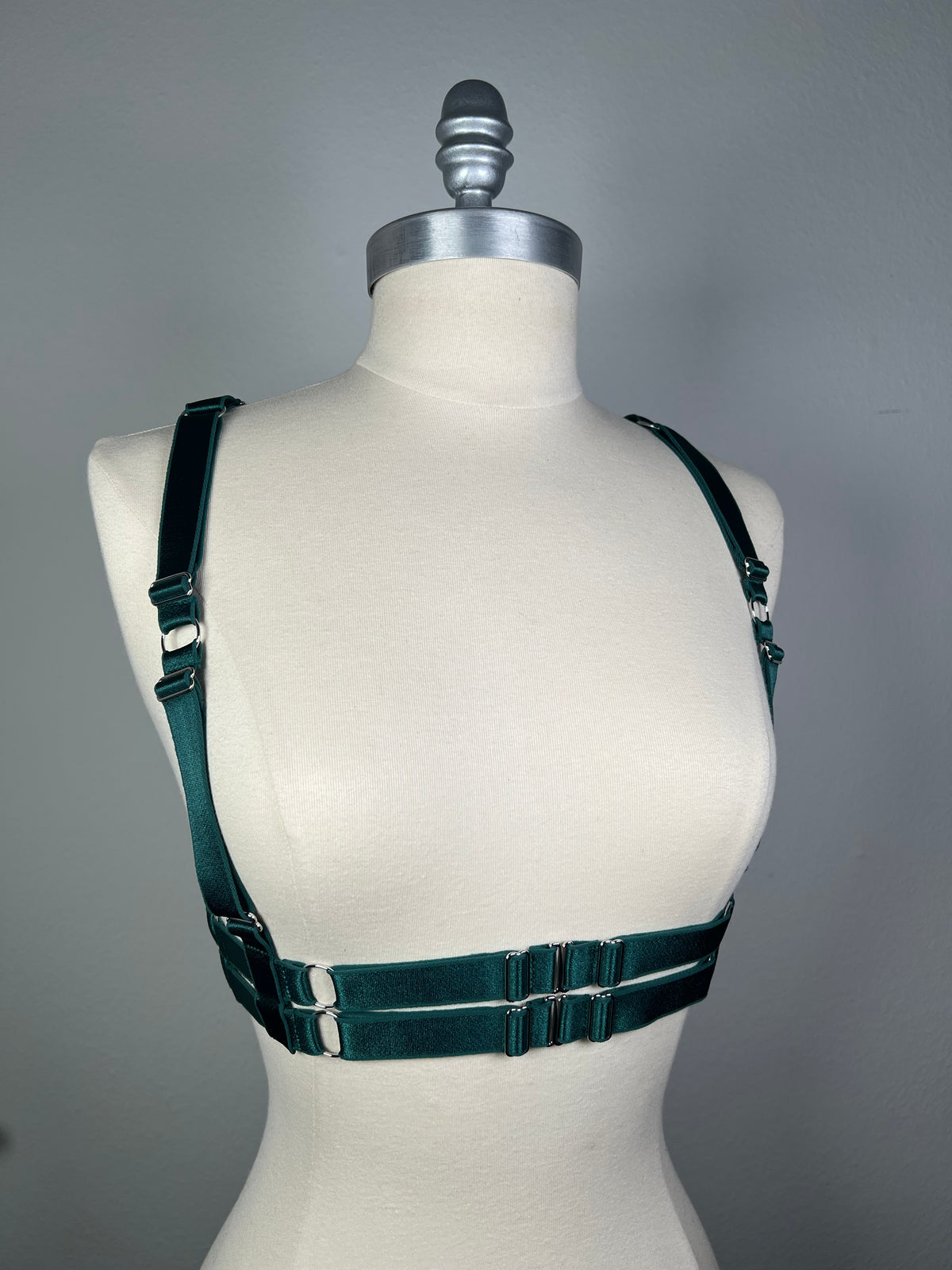Multi-position harness - Forest green and silver