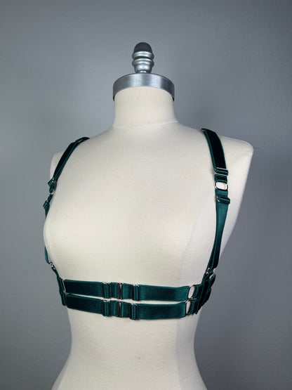 Multi-position harness - Forest green and silver