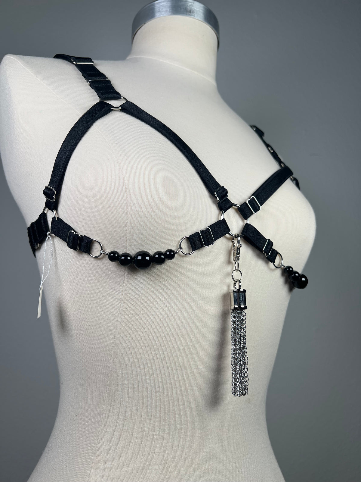 Harnais soutien gorge ouvert à perles d’Onyx
