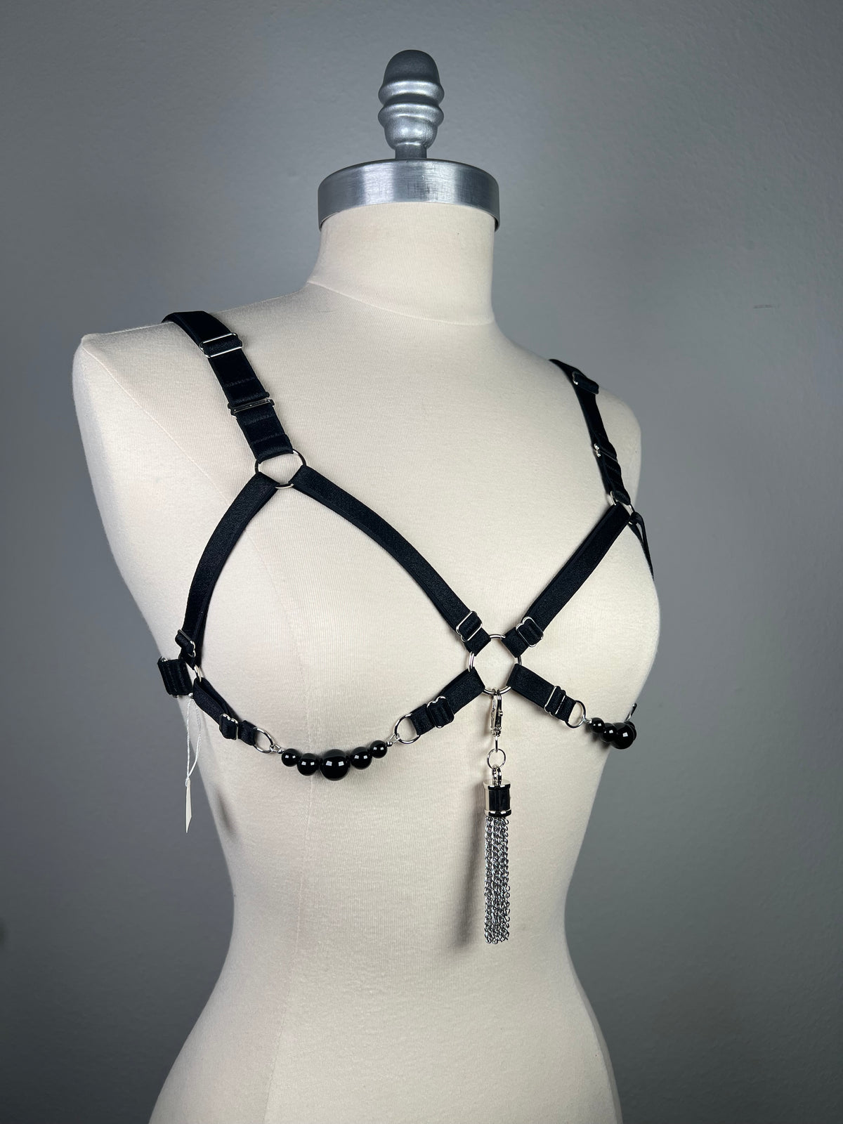 Harnais soutien gorge ouvert à perles d’Onyx