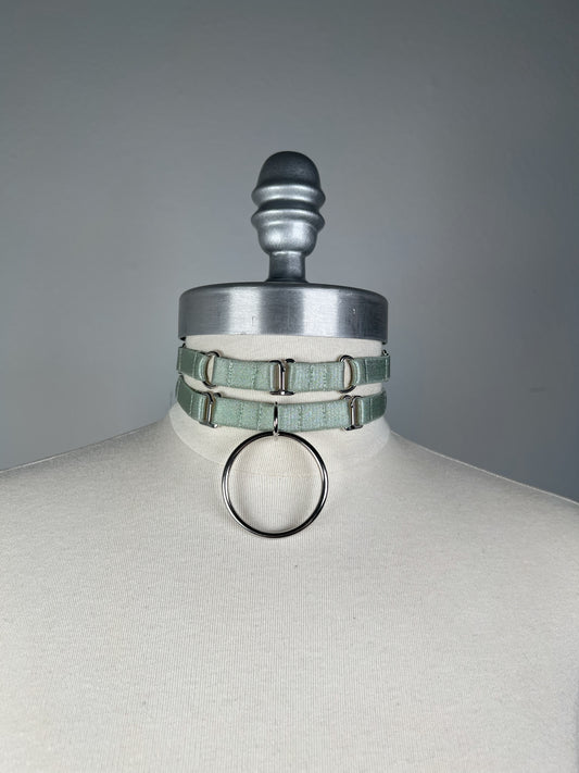 Double choker à large O ring - Vert sauge • Exclusivité •