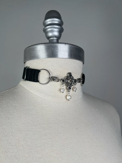 Chainmail pendant choker - Black